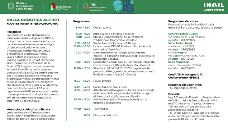 Locandina_Corso_ECM_Domotica_Iot